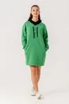 8-15 Yaş Designer Style Kız Çocuk Elbise -Yeşil-