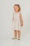 2-9 Yaş Flower Rabbit Çantalı Kız Çocuk Elbise-Leylak