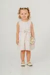 2-9 Yaş Flower Rabbit Çantalı Kız Çocuk Elbise-Turuncu