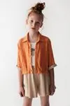 8-14 Yaş Paloma Miami Kız Çocuk Tasarım Hırka-Oranj
