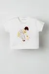 4-8 Yaş Adı Şahane Kız Çocuk T-Shirt-Ekru