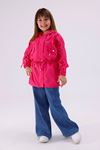 4-16 Yaş Lina Rules Su İtici  Kız Çocuk Yağmurluk & Rüzgarlık-Fuşya