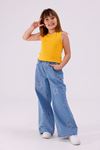 4-15 Yaş Happy Luna Kız Çocuk Sıfır Kol T-Shirt-Sarı