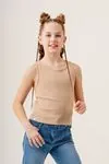 4-15 Yaş Happy Luna Kız Çocuk Sıfır Kol T-Shirt-Latte