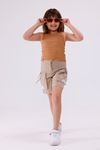 4-15 Yaş Happy Luna Kız Çocuk Sıfır Kol T-Shirt-Mocca