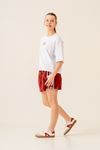 9-15 Yaş Design Berceste Kız Çocuk Şort-Bordo