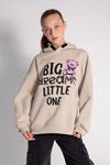9-14 Yaş Big Dream One Kız Çocuk Sweatshırt-Latte