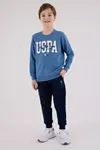 4-15 Yaş Lisanslı Us Polo Assn Erkek Çocuk Takım-Mavi
