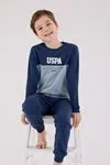 4-15 Yaş Lisanslı Us Polo Assn Erkek Çocuk Takım-İndigo