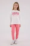 4-15 Yaş Lisanslı Us Polo Assn Kız Çocuk Takım-Ekru