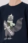 2-8 Yaş Snowboard Bird Erkek Çocuk Takım-Lacivert
