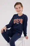 4-15 Yaş Lisanslı Us Polo Assn Erkek Çocuk Takım-İndigo
