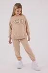 4-15 Yaş Lisanslı Us Polo Assn Kız Çocuk Takım-Latte