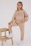 4-15 Yaş Lisanslı Us Polo Assn Kız Çocuk Takım-Latte