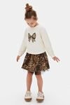 4-8 Yaş Winter Lace Kız Çocuk Takım-Latte