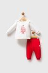 6-36 Ay Lisanslı Us Polo Assn Kız Bebek Takım-Ekru