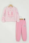 4-9 Yaş Star Glow Kız Çocuk Takım-Pembe