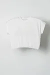 4-8 Yaş Line Whıte Que Kız Çocuk T-Shirt-Ekru
