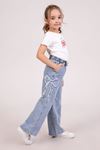 4-9 Yaş Glow Magic Kız Çocuk Pantolon-Mavi