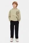 8-14 Yaş Cool Brave New Erkek Çocuk Sweatshırt-Haki