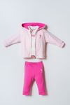 6-36 Ay Lisanslı Us Polo Assn Kız Bebek 3'Lü Takım-Pembe