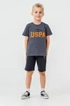 4-15 Yaş Lisanslı Us Polo Assn Erkek Çocuk Takım-Füme