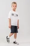 4-15 Yaş Lisanslı Us Polo Assn Erkek Çocuk Takım-Ekru