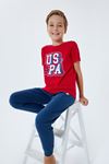 4-15 Yaş Lisanslı Us Polo Assn Erkek Çocuk Takım-Kırmızı