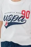 4-15 Yaş Lisanslı Us Polo Assn Erkek Çocuk Takım-Ekru