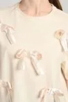 9-14 Yaş Ribbon Mussness Kız Çocuk T-Shırt-Latte