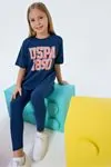 4-15 Yaş Lisanslı Us Polo Assn Kız Çocuk Takım-Lacivert
