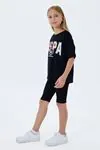 4-15 Yaş Lisanslı Us Polo Assn Kız Çocuk Takım-Siyah