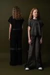 9-15 Yaş Black Butterfly Kız Çocuk Takım-Siyah