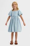 4-8 Yaş Mila Luna Kız Çocuk Elbise-Mavi