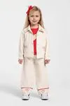 1-5 Yaş Love Ribbon Kız Çocuk 3'Lü Takım-Latte