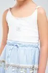 4-8 Yaş SeaShell Sugar Kız Çocuk 3'Lü Takım-Buz Mavi