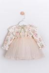 9-24 Aylık Fıorı Macha Kız Bebek Elbise-Latte