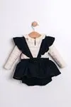 6-18 Aylık Rana Ribbon Kız Bebek Takım-İndigo