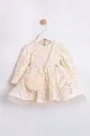 2-5 Yaş Baby Doll Kız Çocuk Elbise-Ekru