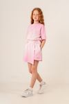 9-15 Yaş Prime New Kız Çocuk Şort Etekli Takım-Şeker Pembe