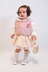 6-18 Aylık Pink Love Çantalı 4'Lü Kız Bebek Takım-Pembe