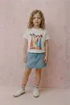4-8 Yaş Friends Colorce Kız Çocuk T-Shirt-Ekru