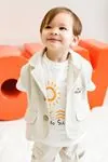 9-24 Aylık King Mode Erkek Bebek 3'Lü Takım-Latte