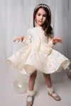 2-5 Yaş Baby Doll Kız Çocuk Elbise-Ekru