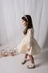 2-5 Yaş Baby Doll Kız Çocuk Elbise-Ekru