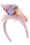 3-7 Yaş Ice Cream Dress Kız Çocuk Elbise-Pembe