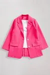 9-14 Yaş Magnolia Kız Çocuk Blazer Ceket-Fuşya