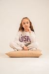 4-14 Yaş Lisanslı Us Polo Assn Kız Çocuk Takım-Latte