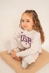 4-14 Yaş Lisanslı Us Polo Assn Kız Çocuk Takım-Latte