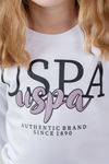 4-15 Yaş Lisanslı Us Polo Assn Kız Çocuk Takım-Ekru
